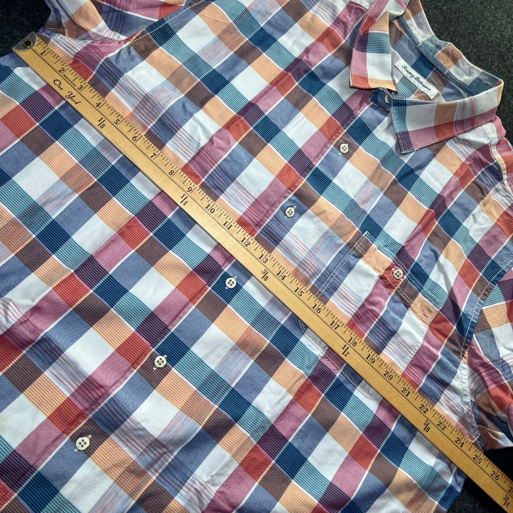 Tommy Bahama Button Up Shirt Mens 2XLT Multicolor Plaid Long Sleeve - Picture 5 of 6